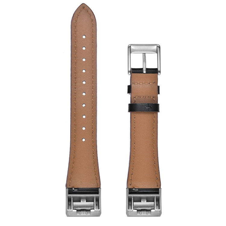 Helt vildt fint Fitbit Charge 2 Ægte læder Rem - Sort#serie_1
