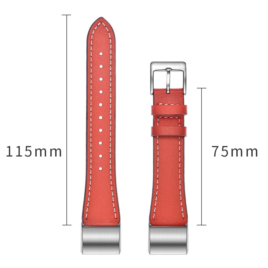 Helt vildt fint Fitbit Charge 2 Ægte læder Rem - Rød#serie_2