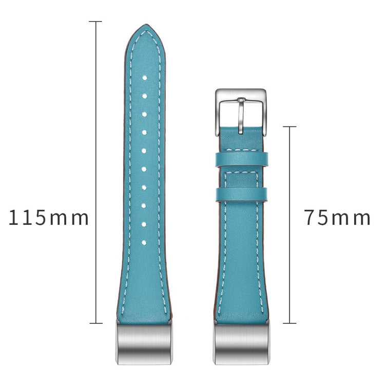 Helt vildt fint Fitbit Charge 2 Ægte læder Rem - Blå#serie_3