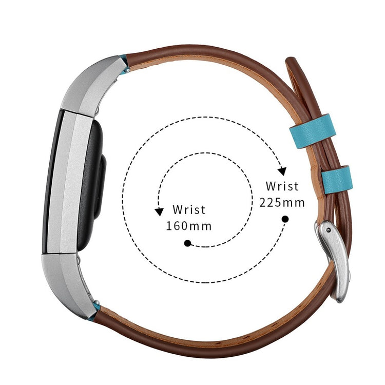 Helt vildt fint Fitbit Charge 2 Ægte læder Rem - Blå#serie_3