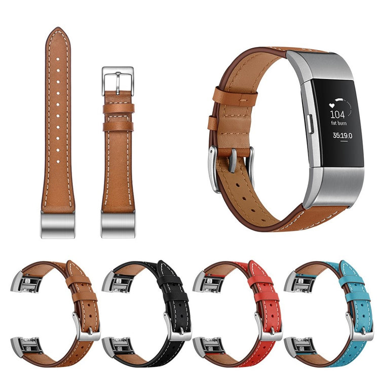 Helt vildt fint Fitbit Charge 2 Ægte læder Rem - Brun#serie_4