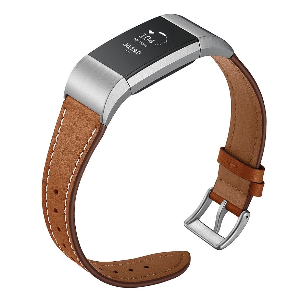 Helt vildt fint Fitbit Charge 2 Ægte læder Rem - Brun#serie_4