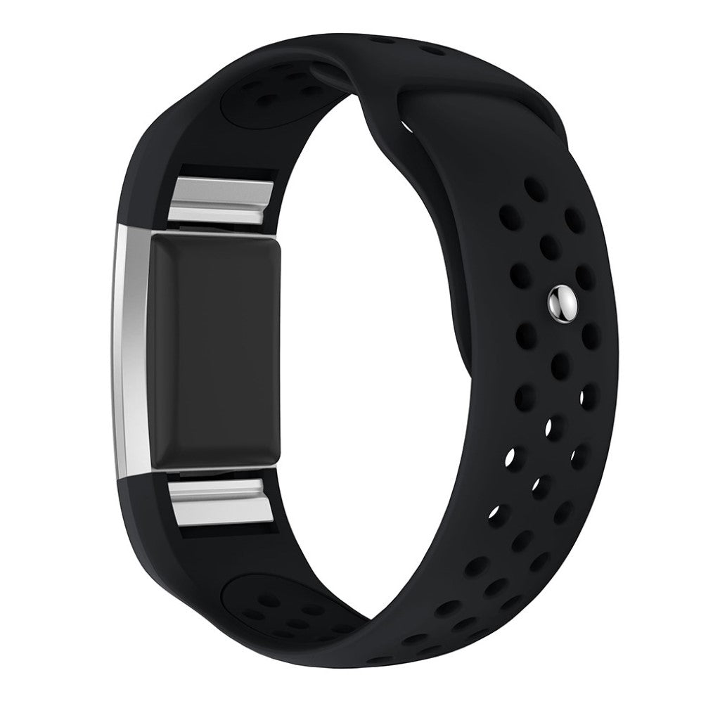 Meget elegant Fitbit Charge 2 Silikone Rem - Sort#serie_1