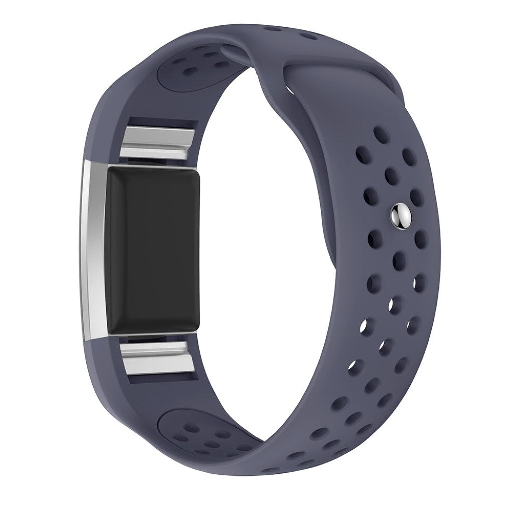 Meget elegant Fitbit Charge 2 Silikone Rem - Blå#serie_7