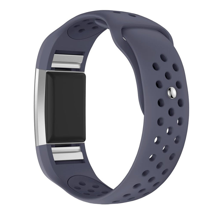 Meget elegant Fitbit Charge 2 Silikone Rem - Blå#serie_7