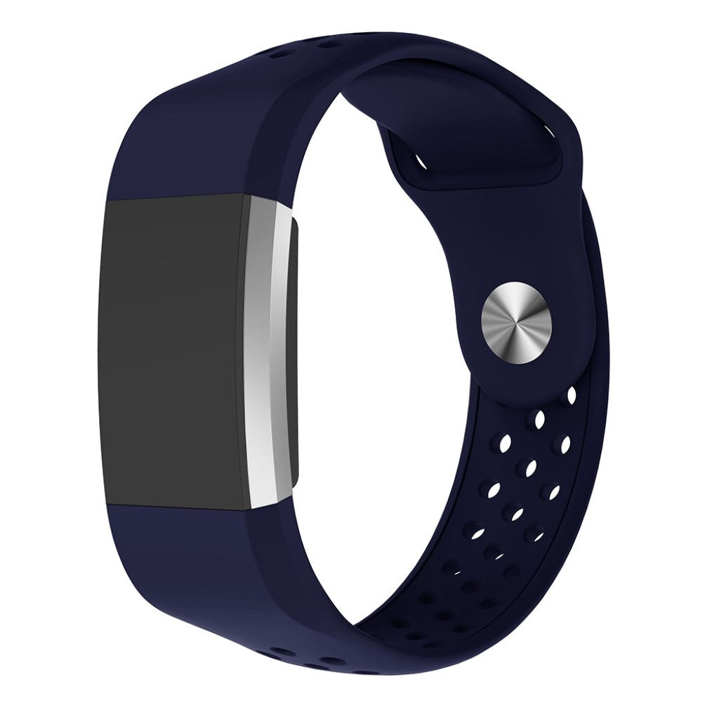 Meget elegant Fitbit Charge 2 Silikone Rem - Blå#serie_8