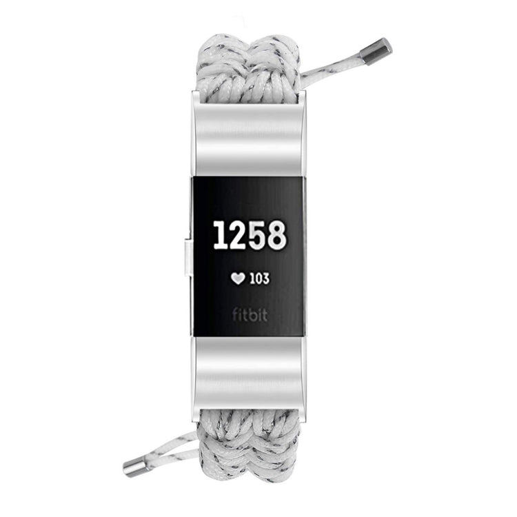 Meget elegant Fitbit Charge 2 Nylon Rem - Hvid#serie_10
