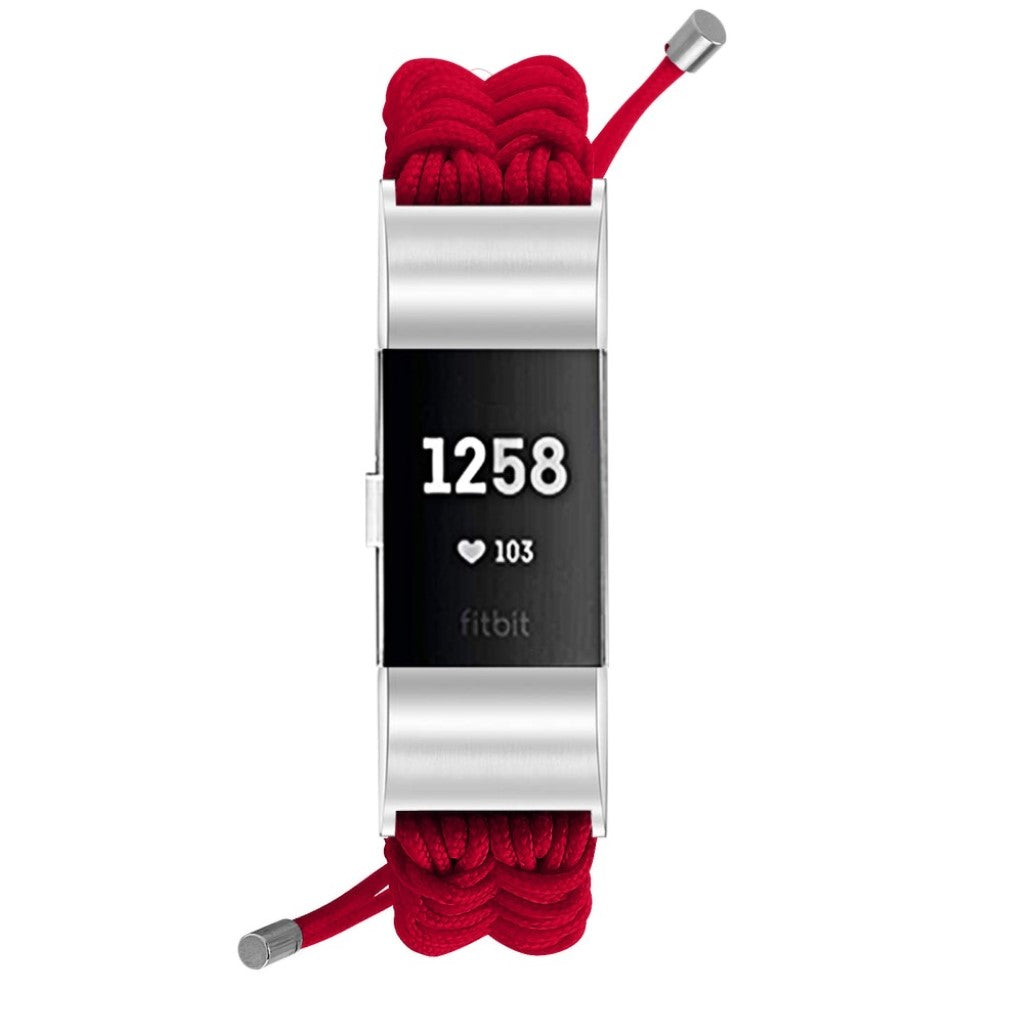 Meget elegant Fitbit Charge 2 Nylon Rem - Rød#serie_3