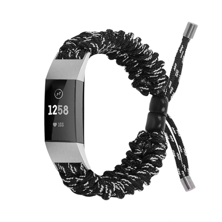 Meget elegant Fitbit Charge 2 Nylon Rem - Sort#serie_8