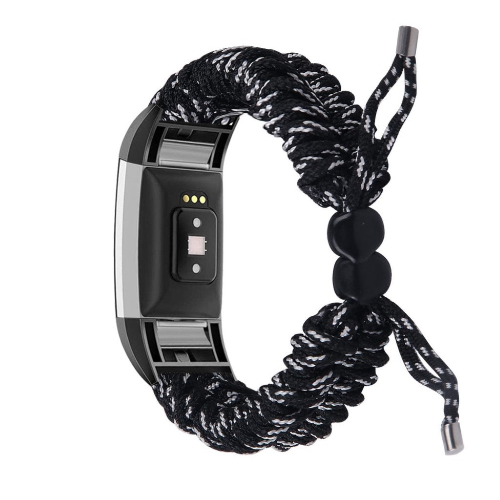 Meget elegant Fitbit Charge 2 Nylon Rem - Sort#serie_8