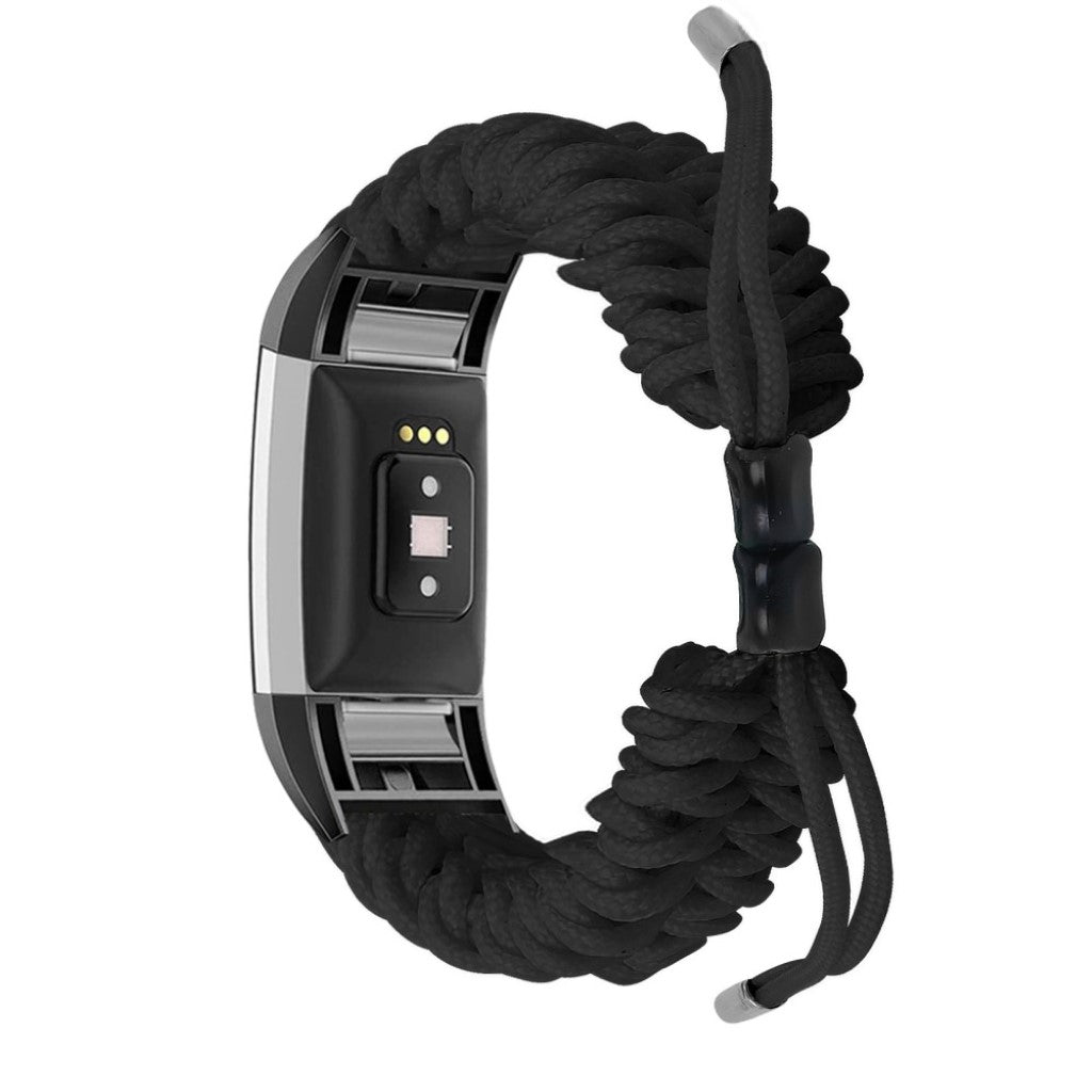 Meget elegant Fitbit Charge 2 Nylon Rem - Sort#serie_9