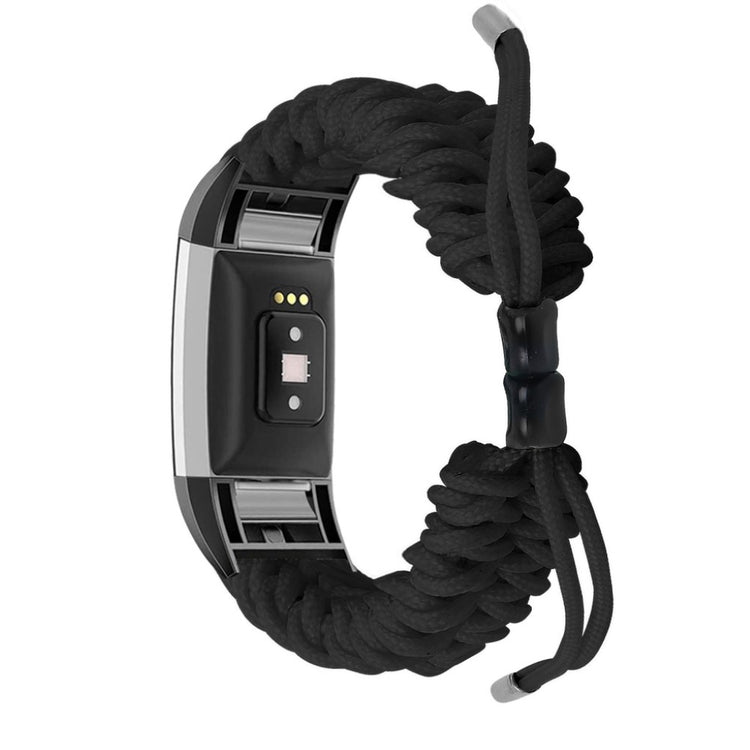 Meget elegant Fitbit Charge 2 Nylon Rem - Sort#serie_9