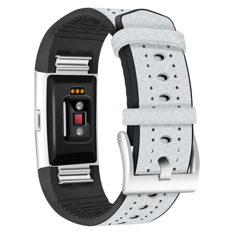 Vildt kønt Fitbit Charge 2 Ægte læder Rem - Hvid#serie_1