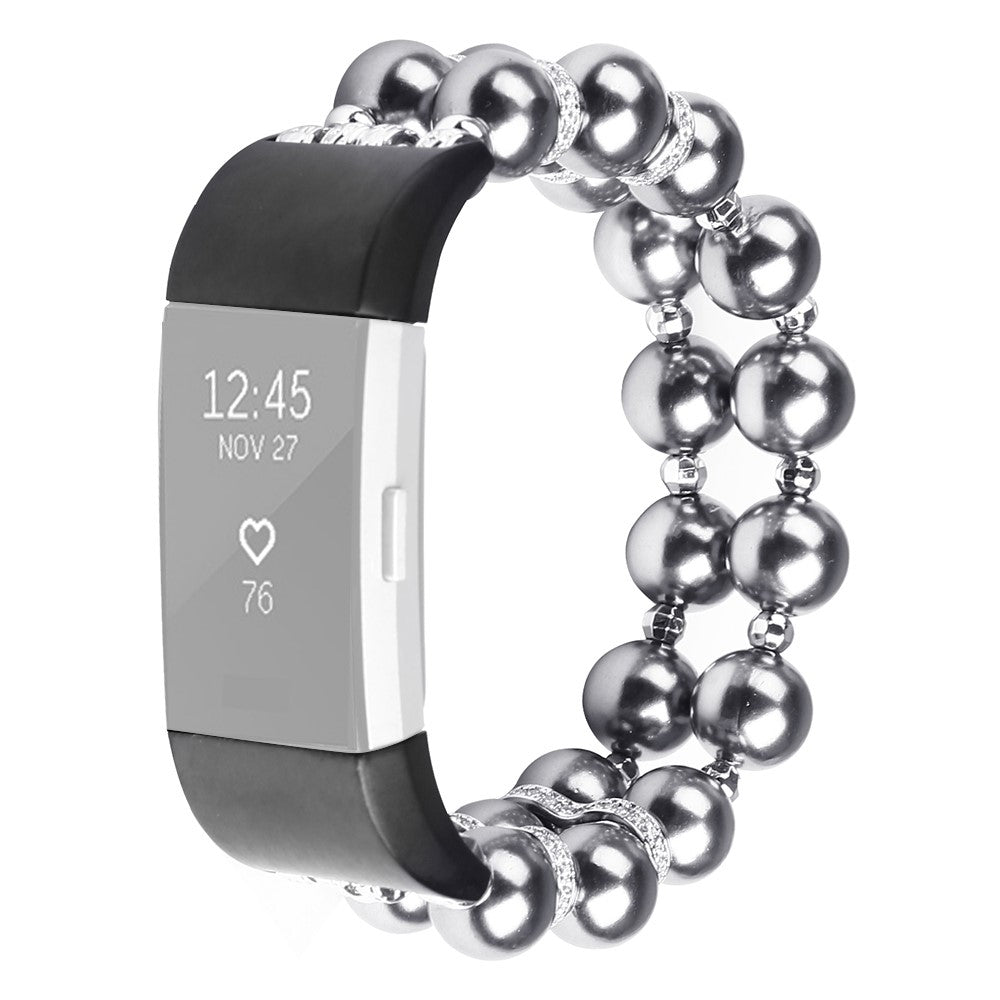 Rigtigt elegant Fitbit Charge 2 Rhinsten Rem - Sort#serie_2