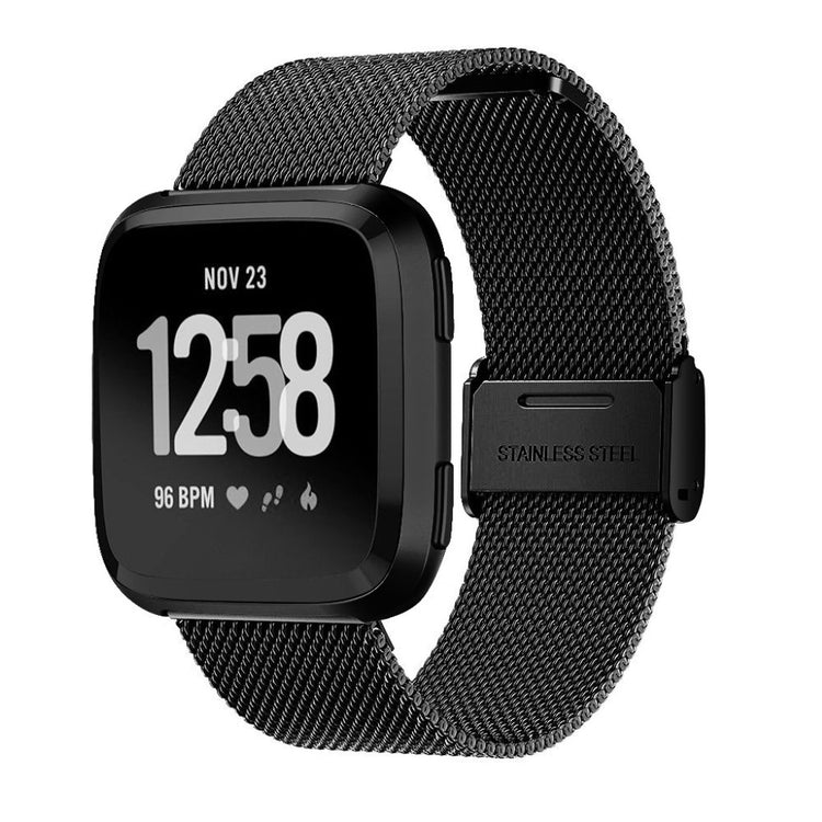 Vildt rart Fitbit Versa Metal Rem - Sort#serie_4