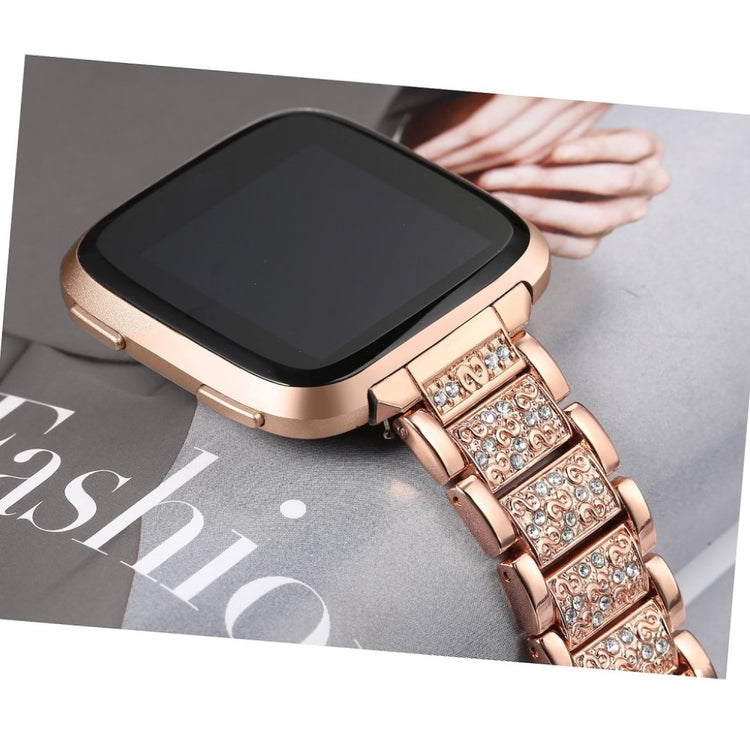 Super cool Fitbit Versa Metal og Rhinsten Rem - Flerfarvet#serie_3