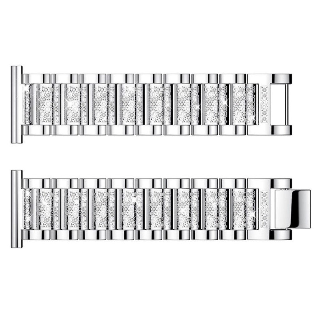 Super cool Fitbit Versa Metal og Rhinsten Rem - Sølv#serie_4