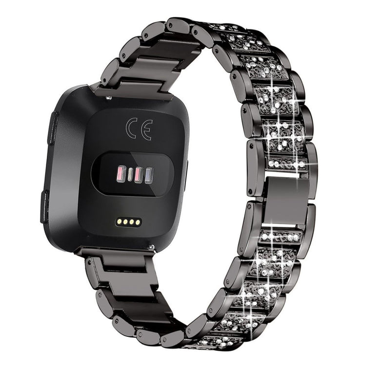 Super cool Fitbit Versa Metal og Rhinsten Rem - Sort#serie_5
