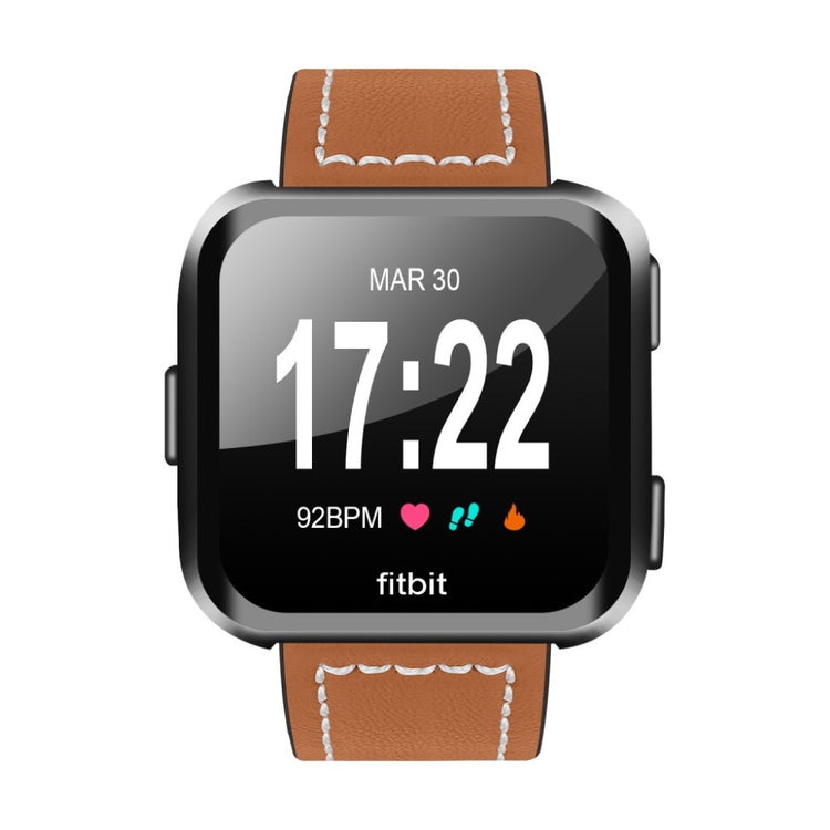 Mega smuk Fitbit Versa Ægte læder Rem - Brun#serie_1