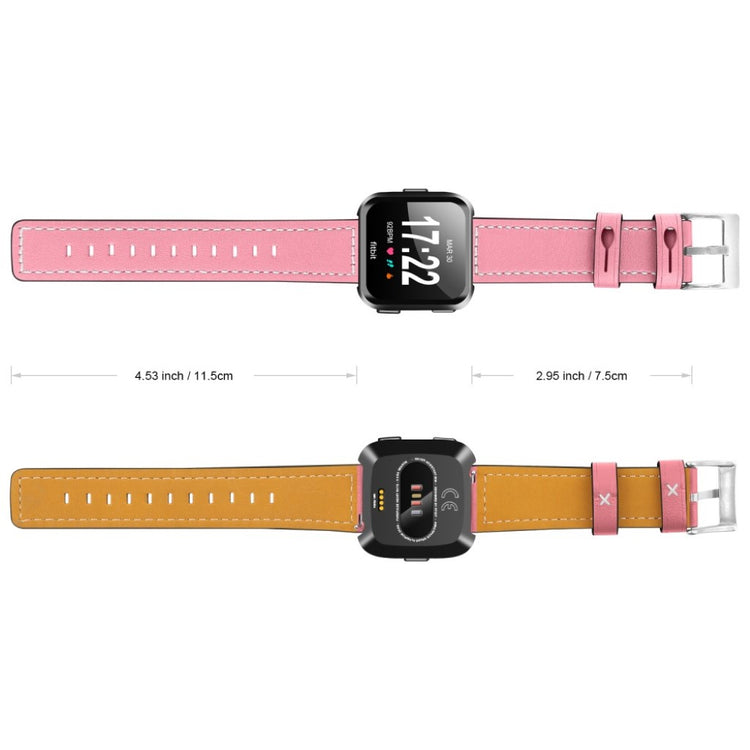 Mega smuk Fitbit Versa Ægte læder Rem - Pink#serie_4