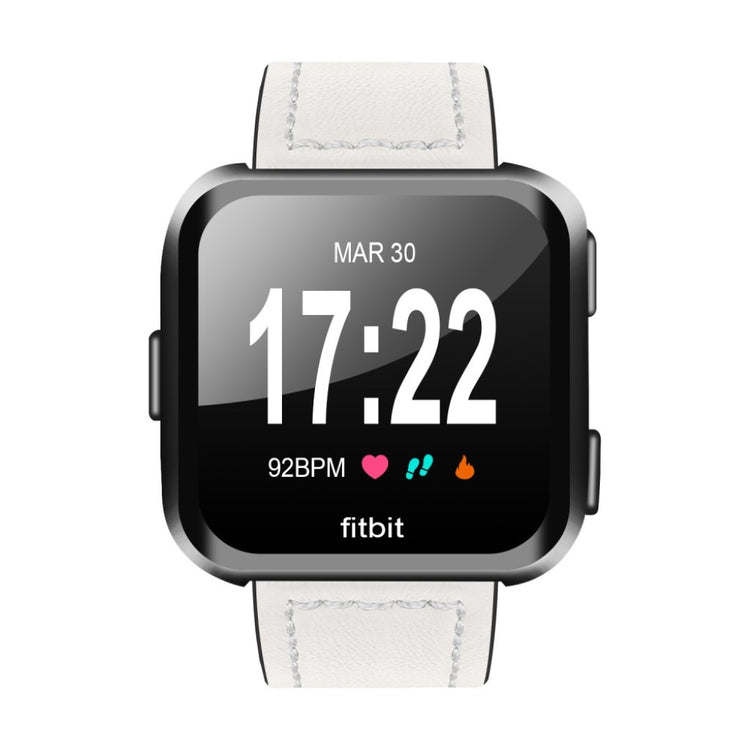 Mega smuk Fitbit Versa Ægte læder Rem - Hvid#serie_5