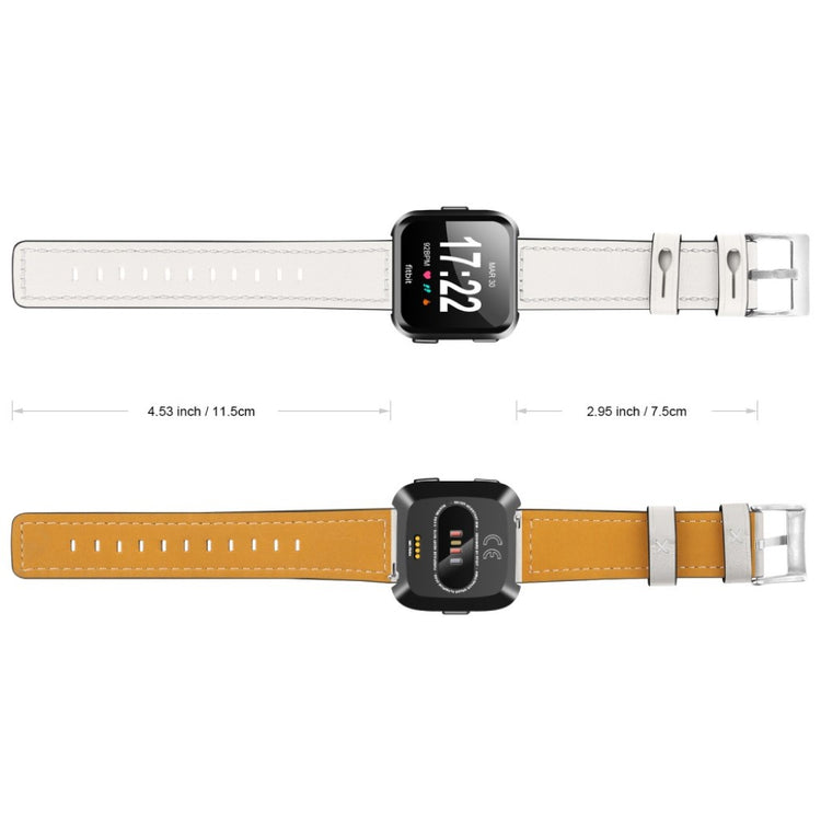 Mega smuk Fitbit Versa Ægte læder Rem - Hvid#serie_5