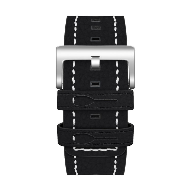 Mega smuk Fitbit Versa Ægte læder Rem - Sort#serie_6