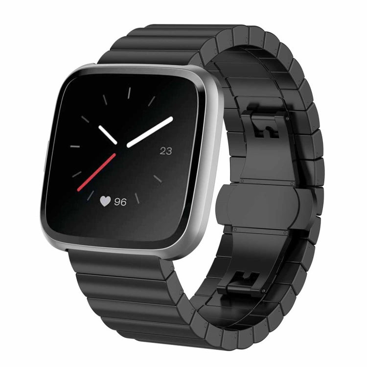 Stilfuld Fitbit Versa Metal Rem - Sort#serie_1