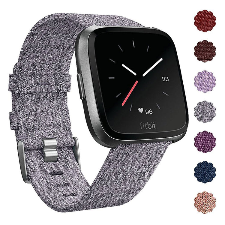 Sejt Fitbit Versa Nylon Rem - Sølv#serie_1
