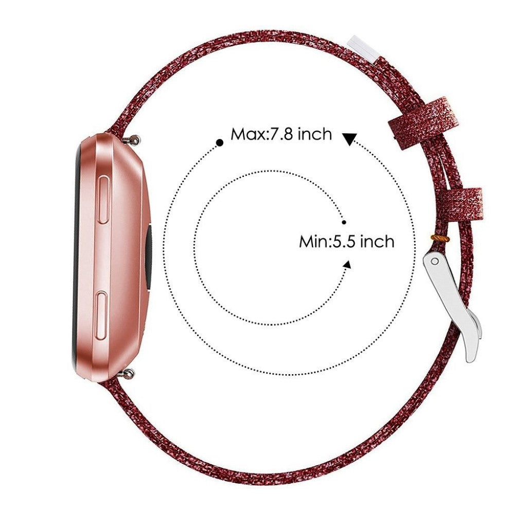 Sejt Fitbit Versa Nylon Rem - Rød#serie_3