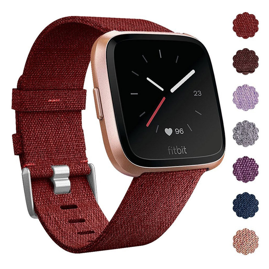Sejt Fitbit Versa Nylon Rem - Rød#serie_3