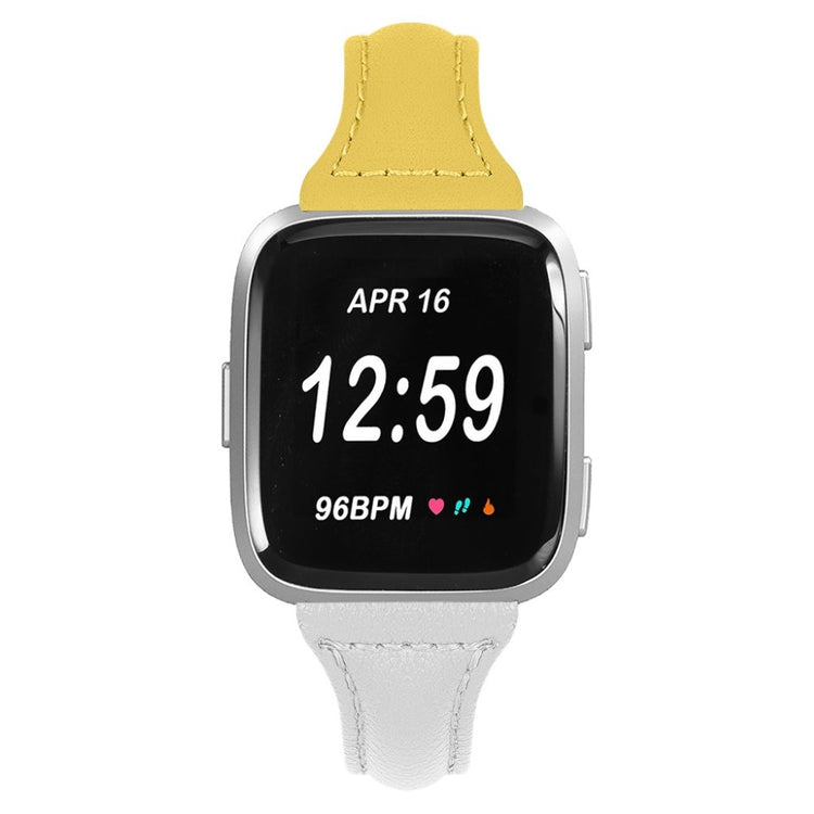 Super fantastisk Fitbit Versa Ægte læder Rem - Gul#serie_1