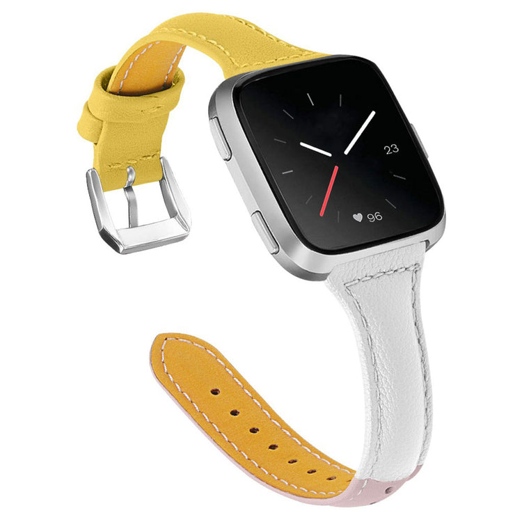 Super fantastisk Fitbit Versa Ægte læder Rem - Gul#serie_1