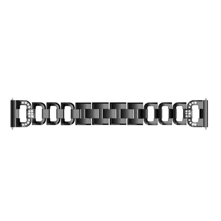 Fint Fitbit Versa Metal og Rhinsten Rem - Sort#serie_3
