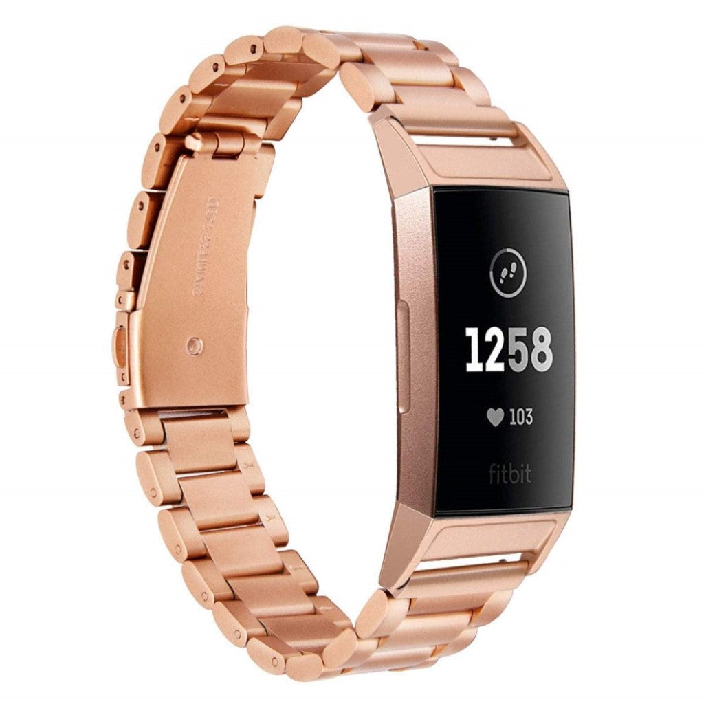 Super fed Fitbit Charge 3 Metal Rem - Guld#serie_1