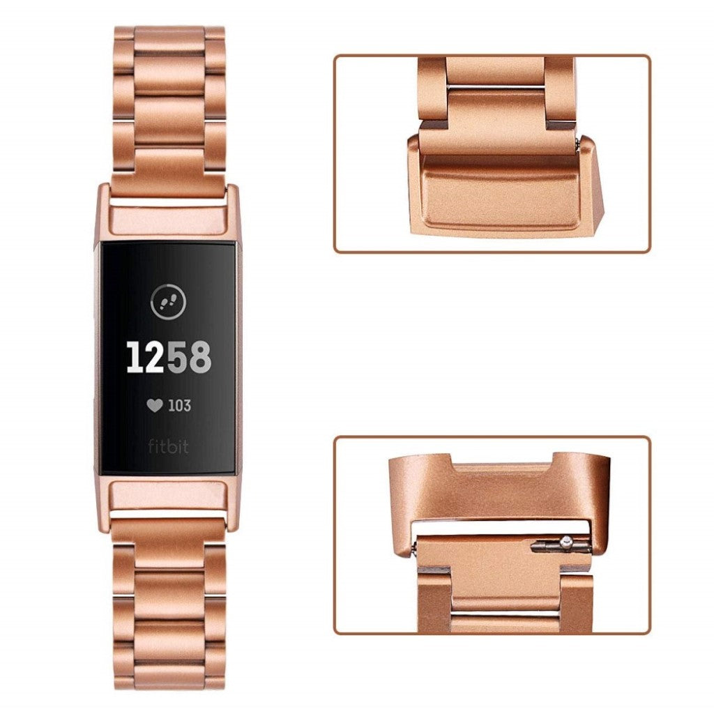 Super fed Fitbit Charge 3 Metal Rem - Guld#serie_1