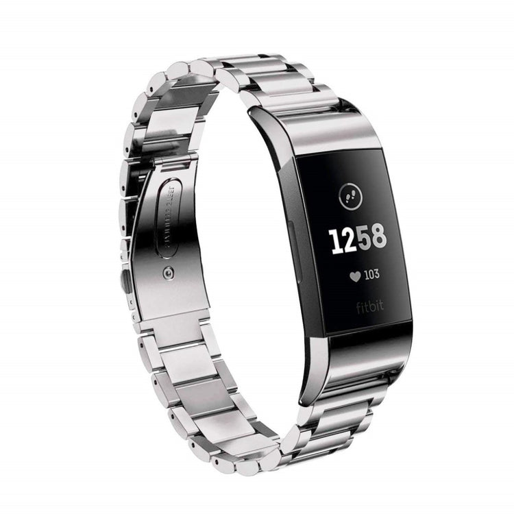 Super fed Fitbit Charge 3 Metal Rem - Sølv#serie_3