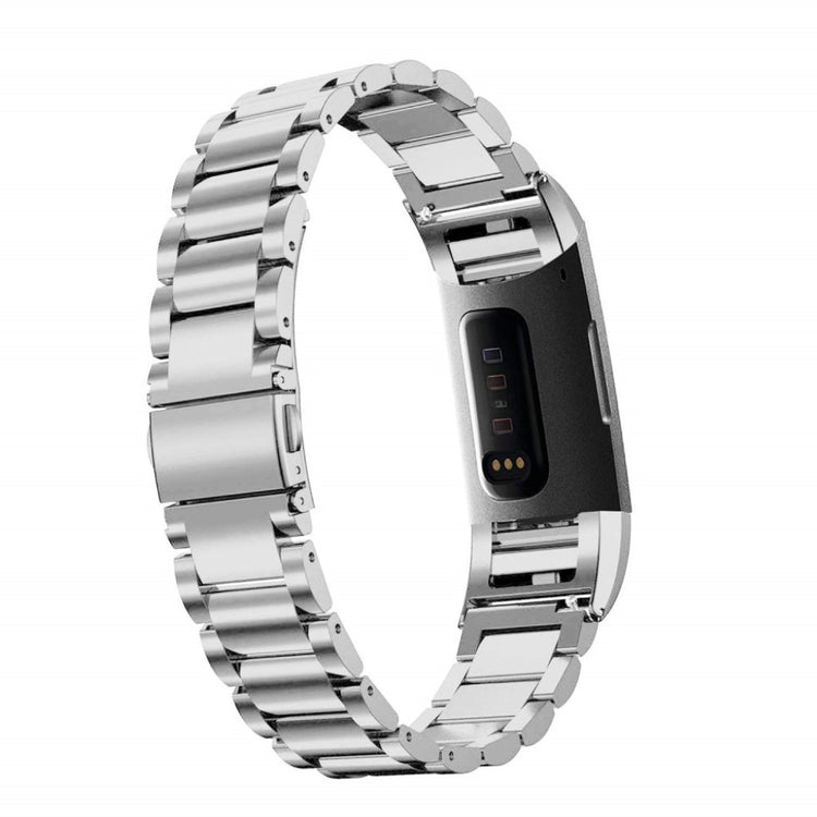 Super fed Fitbit Charge 3 Metal Rem - Sølv#serie_3