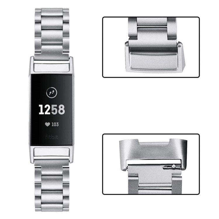 Super fed Fitbit Charge 3 Metal Rem - Sølv#serie_3
