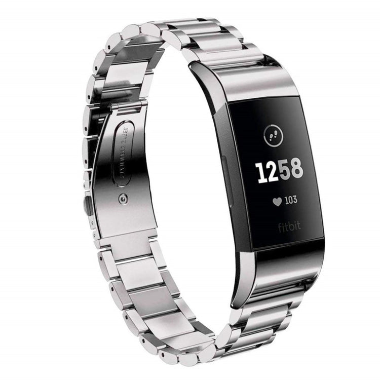Super fed Fitbit Charge 3 Metal Rem - Sølv#serie_3
