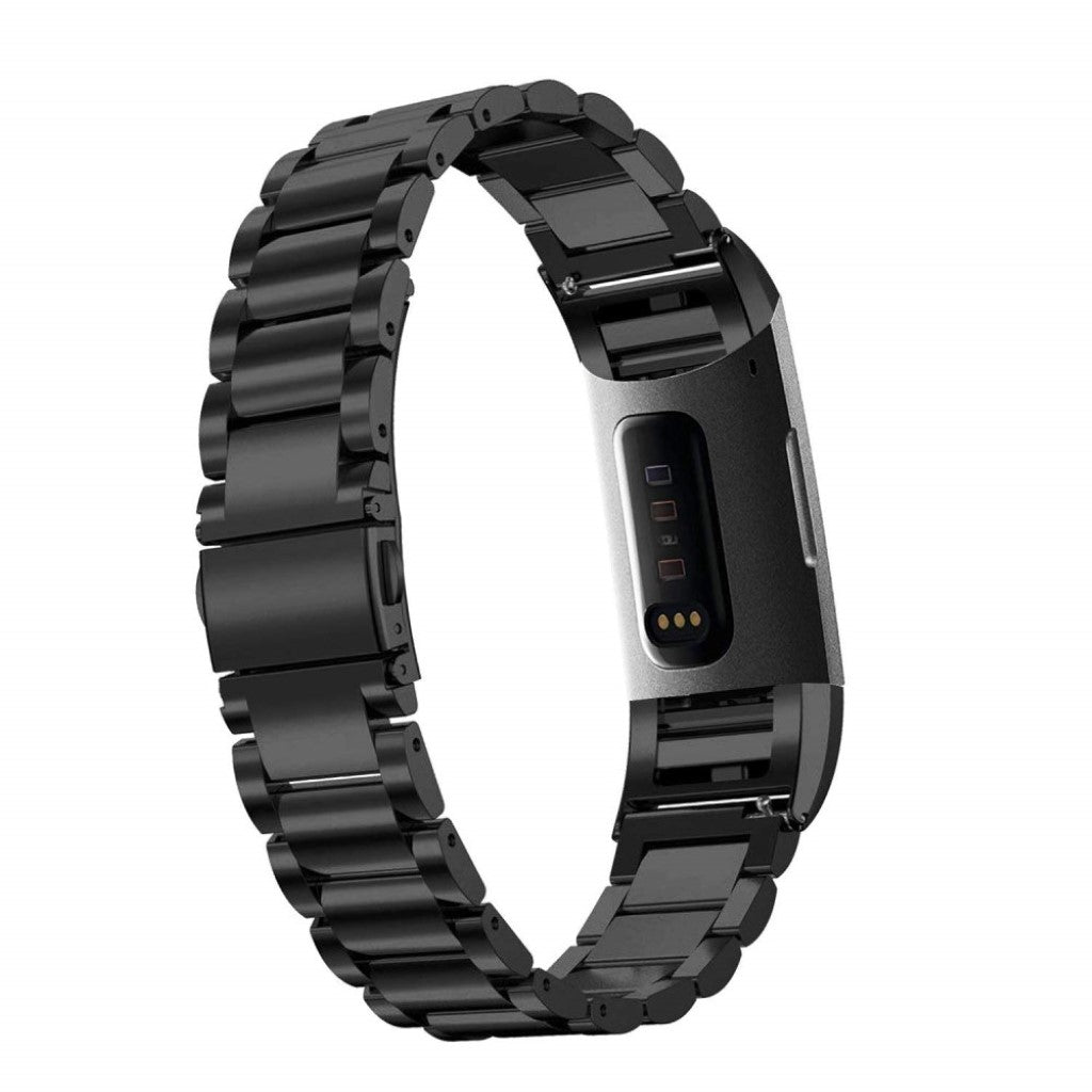 Super fed Fitbit Charge 3 Metal Rem - Sort#serie_4