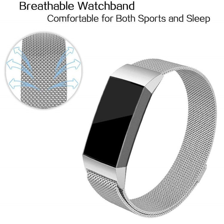 Helt vildt flot Fitbit Charge 3 Metal Rem - Sølv#serie_1