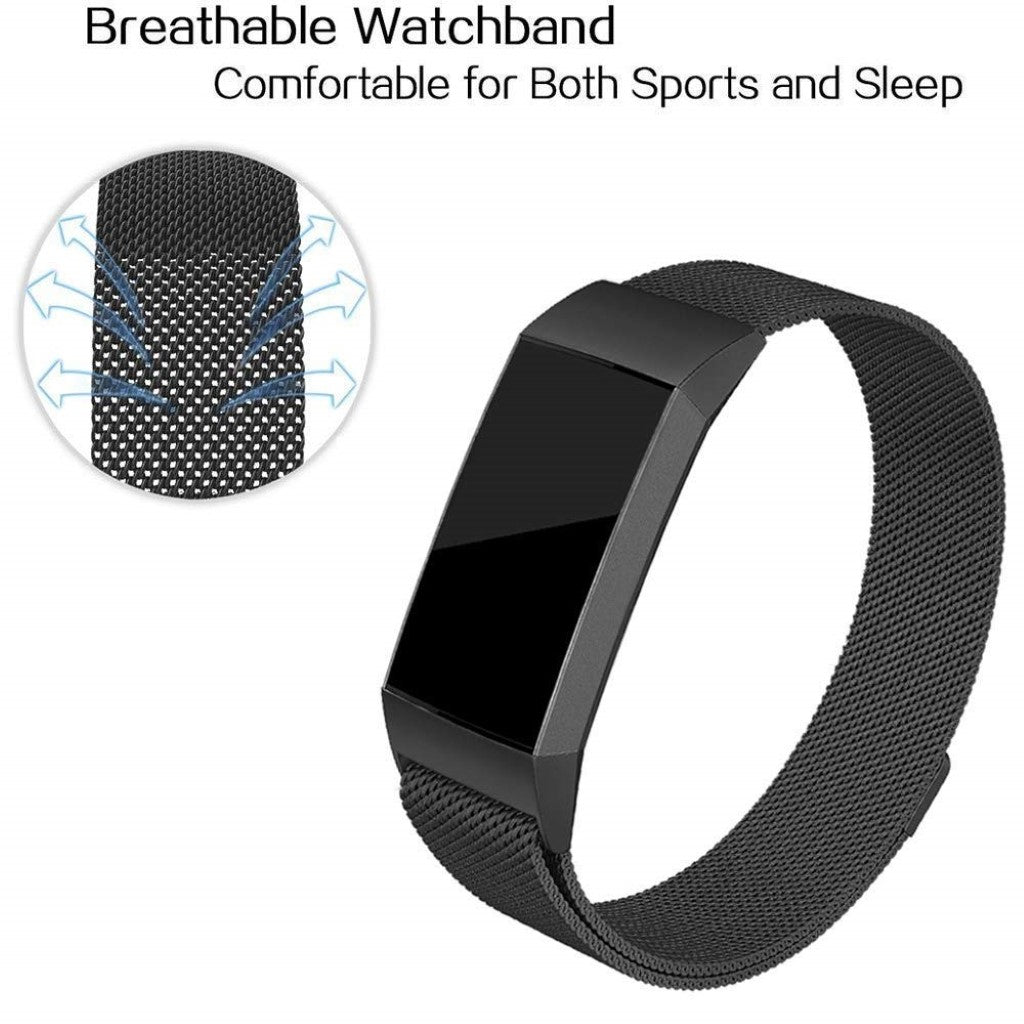 Helt vildt flot Fitbit Charge 3 Metal Rem - Sort#serie_6