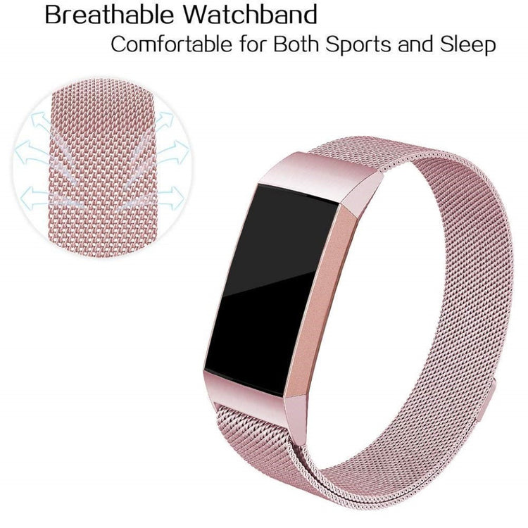 Meget skøn Fitbit Charge 3 Metal Rem - Pink#serie_4