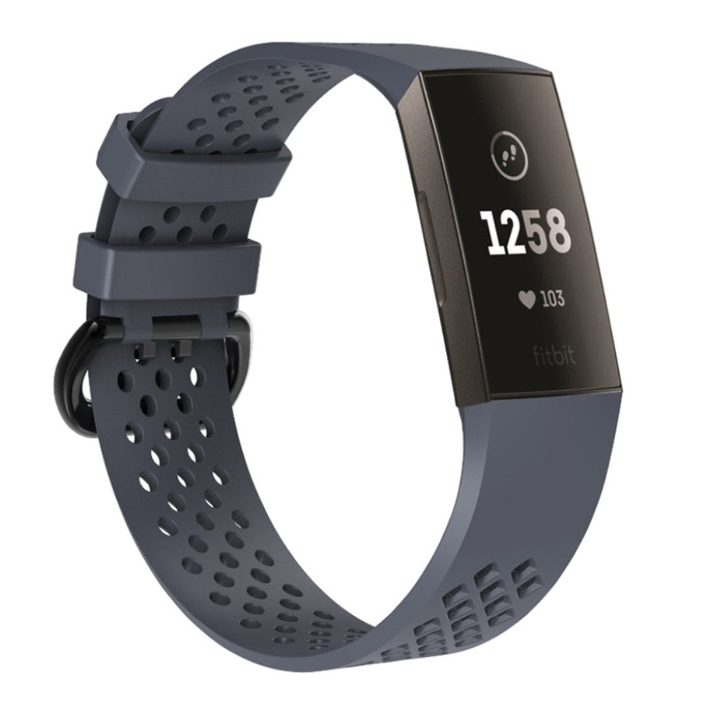 Flot Fitbit Charge 3 Silikone Rem - Sølv#serie_10