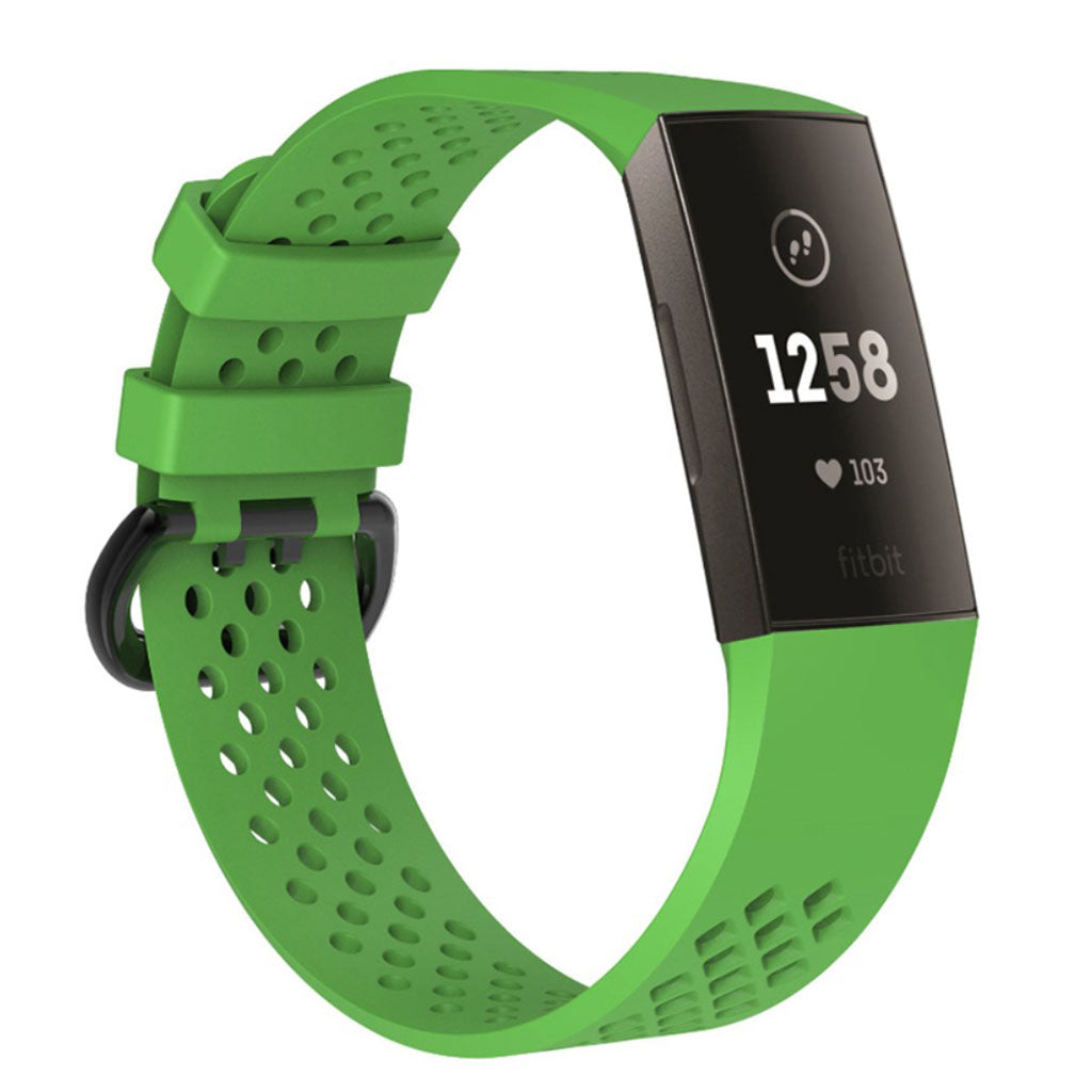 Flot Fitbit Charge 3 Silikone Rem - Grøn#serie_6