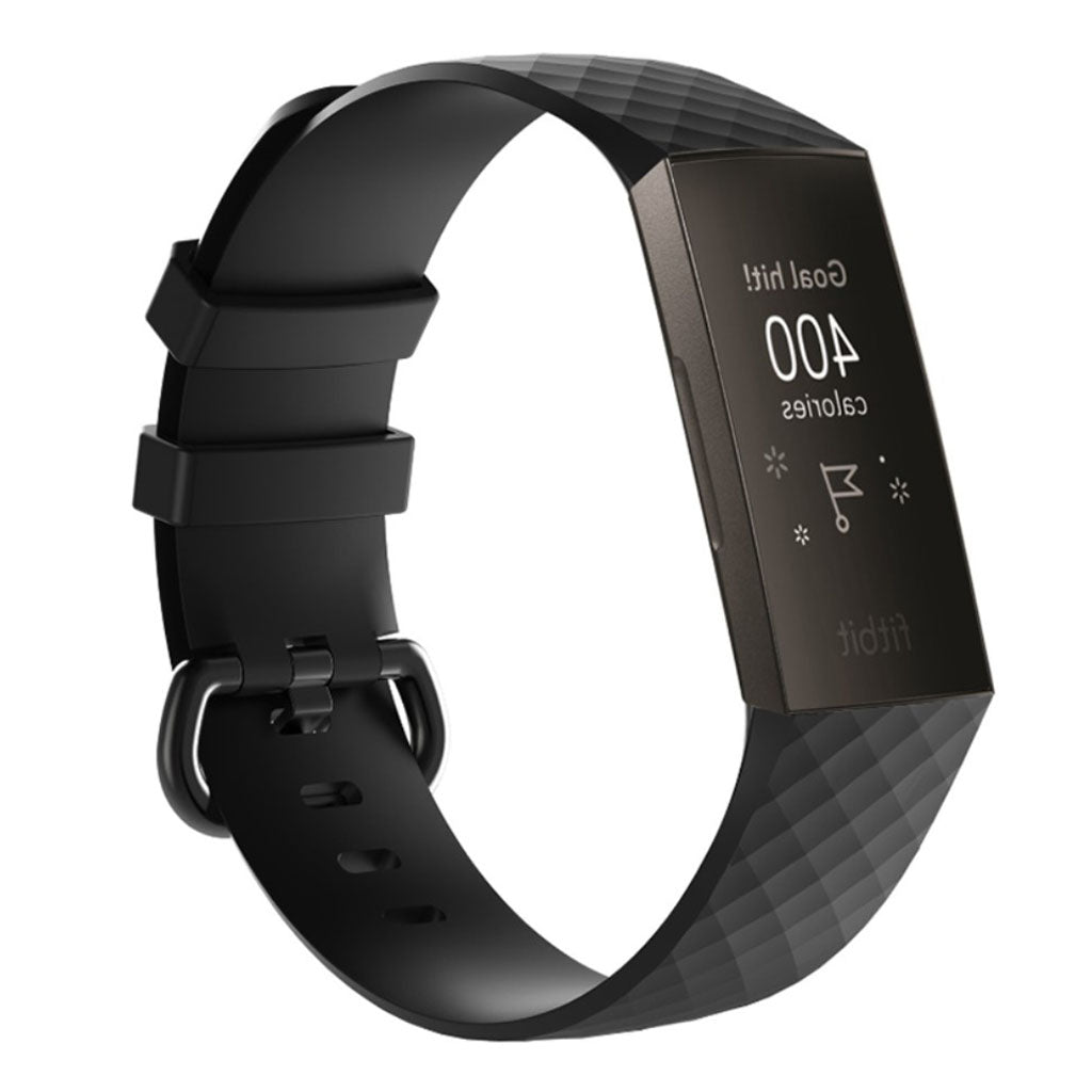 Mega smuk Fitbit Charge 3 Silikone Rem - Sort#serie_11