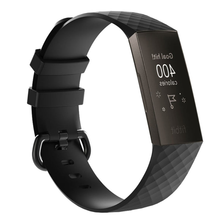 Mega smuk Fitbit Charge 3 Silikone Rem - Sort#serie_11