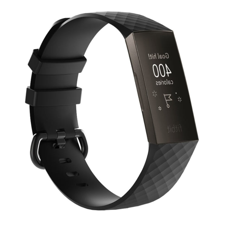 Fremragende Fitbit Charge 3 Silikone Rem - Sort#serie_12