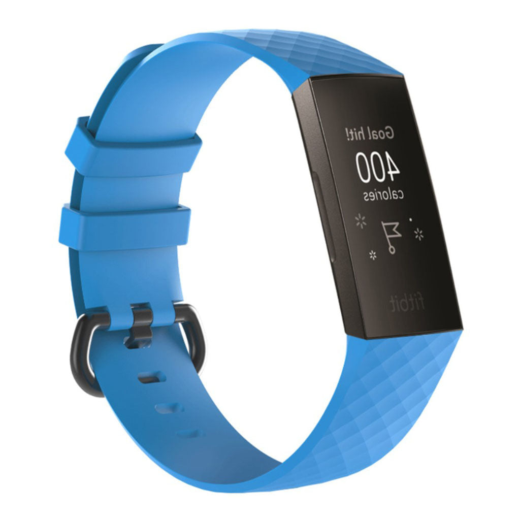 Fremragende Fitbit Charge 3 Silikone Rem - Blå#serie_2
